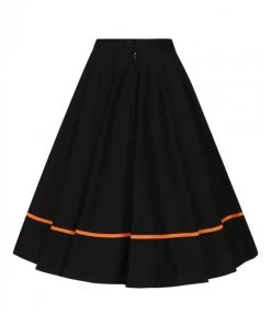 Clothing Hell Bunny Miss Muffet 50's Skirt In Black With Orange Trims 23 Clothing Hell Bunny Miss Muffet 50's Skirt In Black With Orange Trims