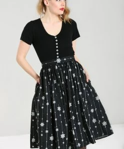 Hell Bunny Belle 50's Skirt Snowflake Christmas Print Clothing