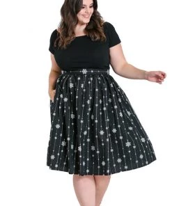 Hell Bunny Belle 50's Skirt Snowflake Christmas Print Clothing