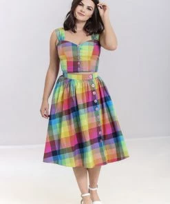 Hell Bunny Lucia 50's Skirt Rainbow Check Tartan New Arrivals And Restocks 12 Hell Bunny Lucia 50's Skirt Rainbow Check Tartan New Arrivals And Restocks