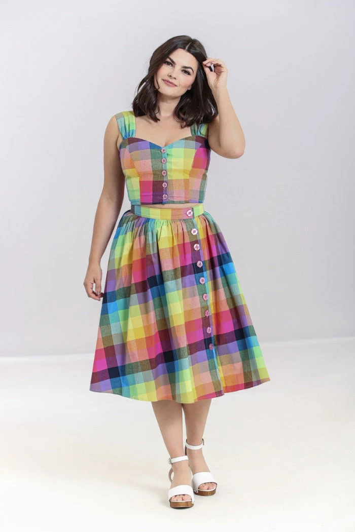 Hell Bunny Lucia 50's Skirt Rainbow Check Tartan New Arrivals And Restocks 3 Hell Bunny Lucia 50's Skirt Rainbow Check Tartan New Arrivals And Restocks