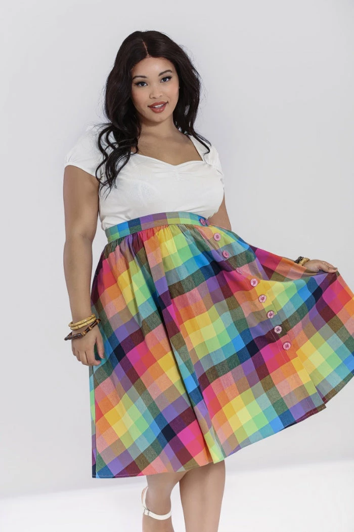 Hell Bunny Lucia 50's Skirt Rainbow Check Tartan New Arrivals And Restocks 7 Hell Bunny Lucia 50's Skirt Rainbow Check Tartan New Arrivals And Restocks