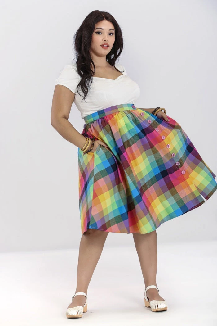 Hell Bunny Lucia 50's Skirt Rainbow Check Tartan New Arrivals And Restocks 8 Hell Bunny Lucia 50's Skirt Rainbow Check Tartan New Arrivals And Restocks