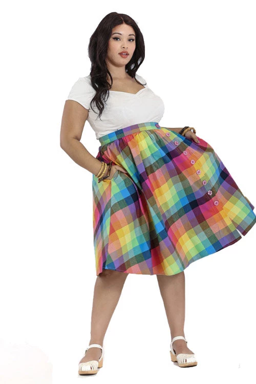 Hell Bunny Lucia 50's Skirt Rainbow Check Tartan New Arrivals And Restocks 1 Hell Bunny Lucia 50's Skirt Rainbow Check Tartan New Arrivals And Restocks