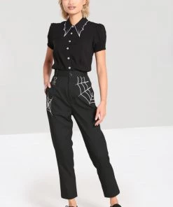Hell Bunny Miss Muffet Trousers With Spider Embroidery And Details 15 Hell Bunny Miss Muffet Trousers With Spider Embroidery And Details