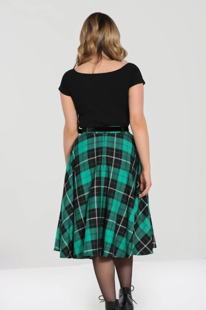 New Arrivals And Restocks Hell Bunny Beryl Skirt Black And Green Tartan With A Belt 6 New Arrivals And Restocks Hell Bunny Beryl Skirt Black And Green Tartan With A Belt