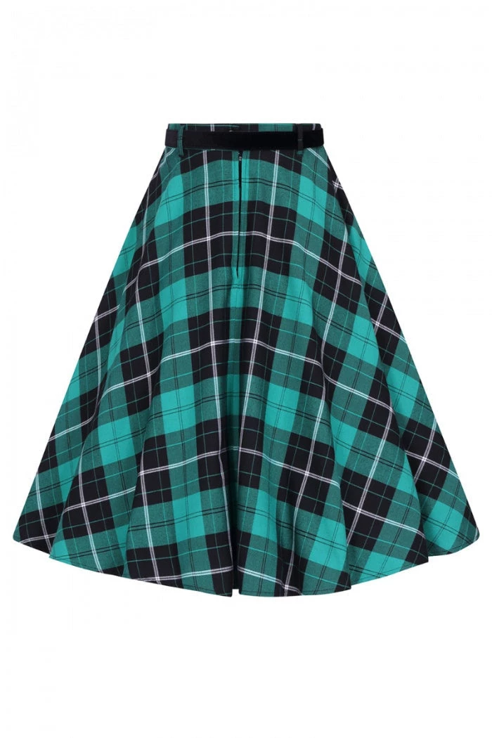New Arrivals And Restocks Hell Bunny Beryl Skirt Black And Green Tartan With A Belt 3 New Arrivals And Restocks Hell Bunny Beryl Skirt Black And Green Tartan With A Belt