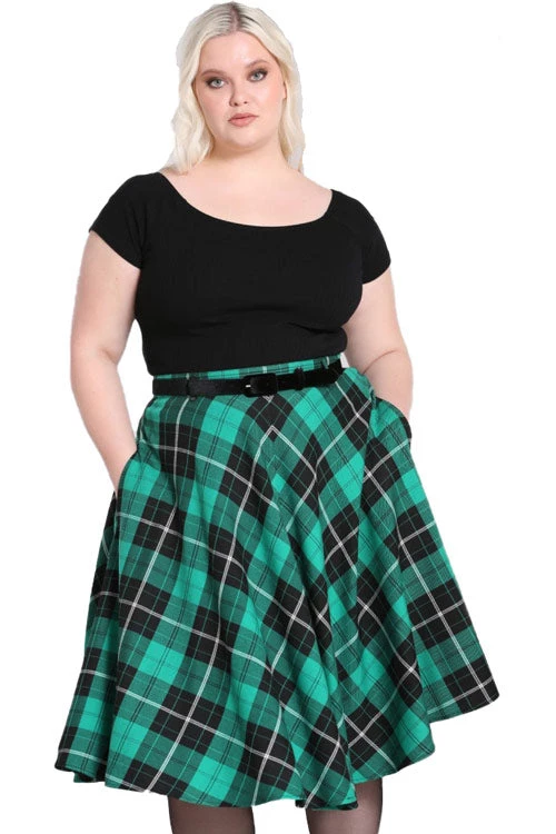 New Arrivals And Restocks Hell Bunny Beryl Skirt Black And Green Tartan With A Belt 1 New Arrivals And Restocks Hell Bunny Beryl Skirt Black And Green Tartan With A Belt