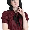 Clothing Hell Bunny Humbug Blouse In Black And Red