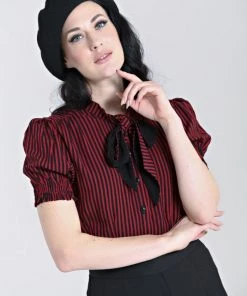 Clothing Hell Bunny Humbug Blouse In Black And Red 7 Clothing Hell Bunny Humbug Blouse In Black And Red