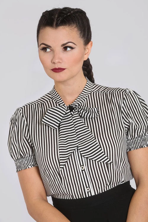 Hell Bunny Humbug Blouse In Black And White Clothing 5 Hell Bunny Humbug Blouse In Black And White Clothing