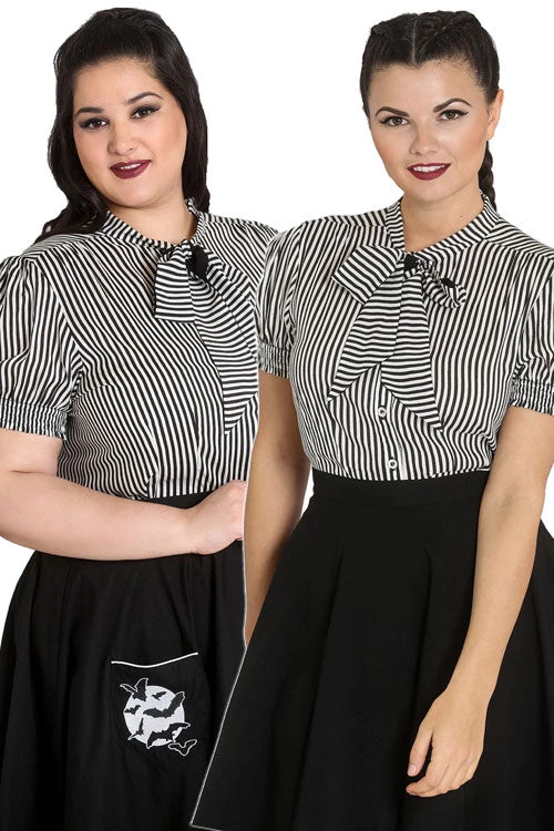 Hell Bunny Humbug Blouse In Black And White Clothing 1 Hell Bunny Humbug Blouse In Black And White Clothing