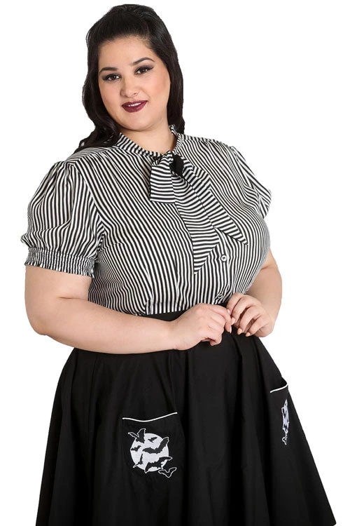 Hell Bunny Humbug Blouse In Black And White Clothing 2 Hell Bunny Humbug Blouse In Black And White Clothing