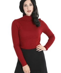 Hell Bunny Spiros Top In Burgundy New Arrivals And Restocks