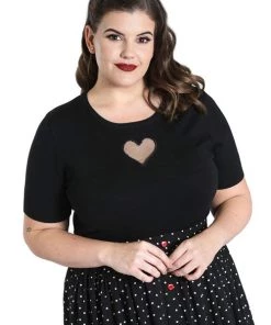 Winter Hell Bunny Heart Top In Black