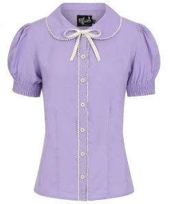 New Arrivals And Restocks Hell Bunny Calliste Blouse In Lavender 12 New Arrivals And Restocks Hell Bunny Calliste Blouse In Lavender