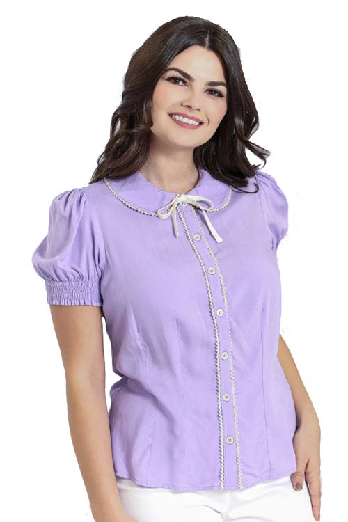 New Arrivals And Restocks Hell Bunny Calliste Blouse In Lavender 1 New Arrivals And Restocks Hell Bunny Calliste Blouse In Lavender