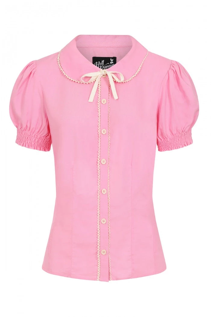 Hell Bunny Calliste Blouse In Pink 5 Hell Bunny Calliste Blouse In Pink