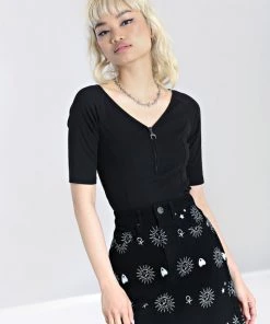 Hell Bunny Ava Top In Black Clothing