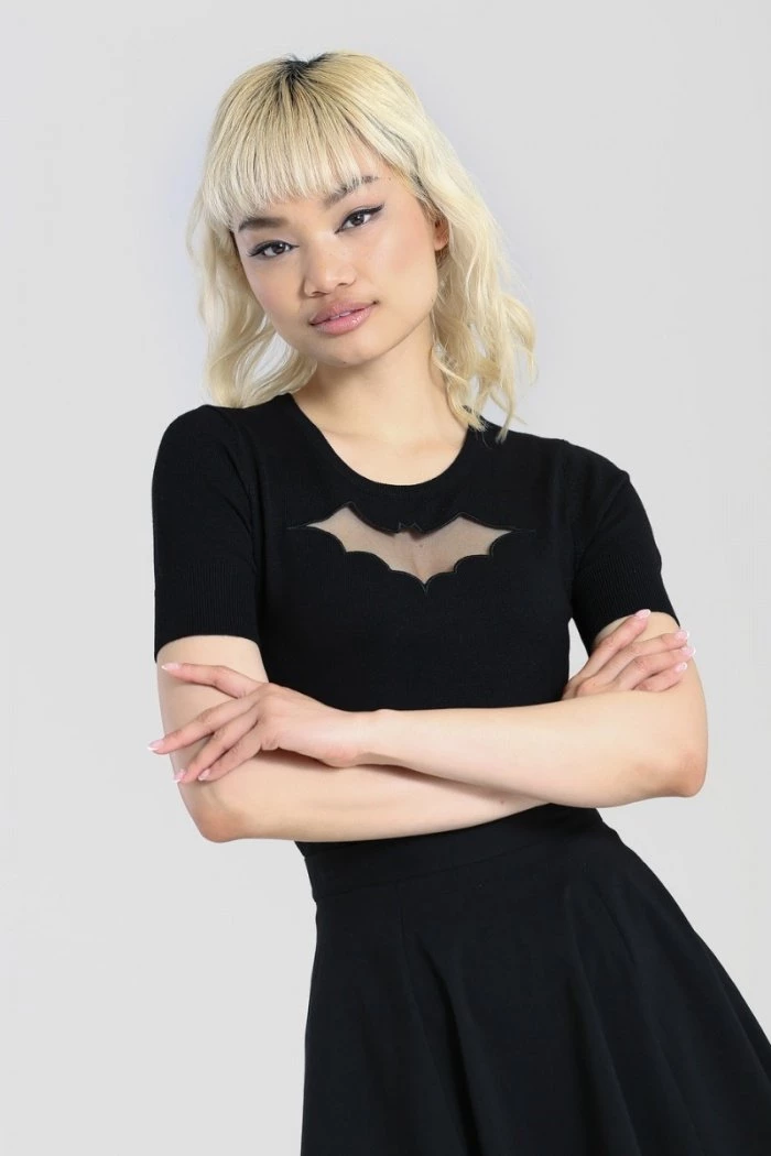 Hell Bunny Bat Top In Black 4 Hell Bunny Bat Top In Black