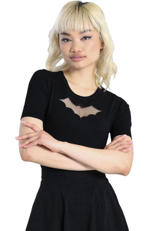 Hell Bunny Bat Top In Black 1 Hell Bunny Bat Top In Black