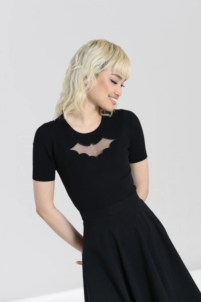 Hell Bunny Bat Top In Black 3 Hell Bunny Bat Top In Black