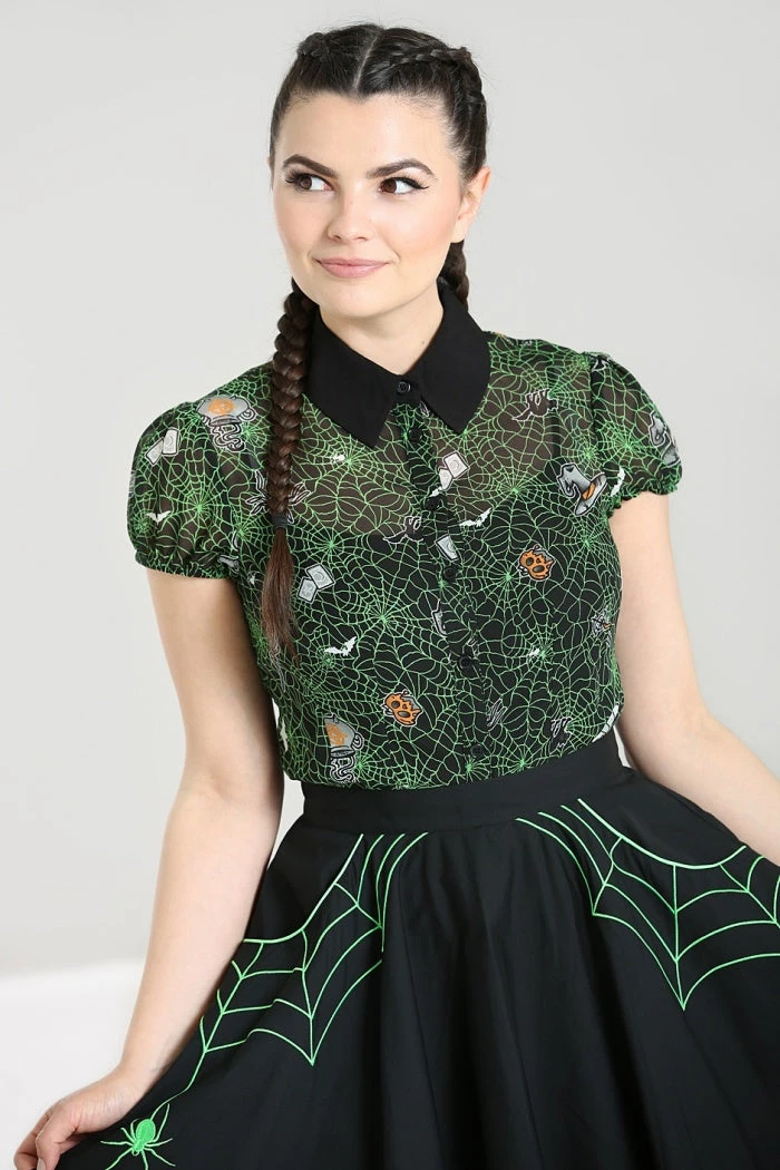 Hell Bunny Hex Sheer Blouse 2 Hell Bunny Hex Sheer Blouse