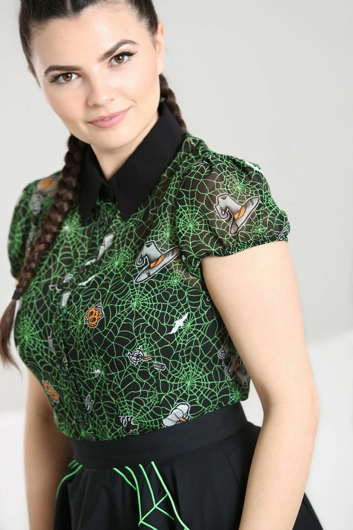 Hell Bunny Hex Sheer Blouse 4 Hell Bunny Hex Sheer Blouse