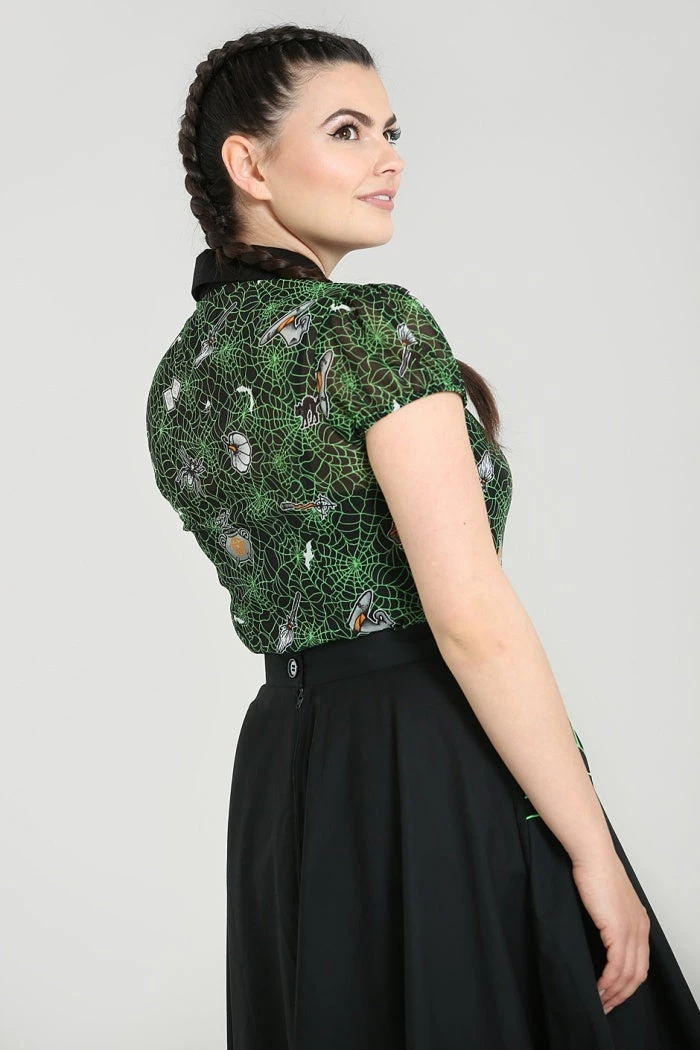 Hell Bunny Hex Sheer Blouse 5 Hell Bunny Hex Sheer Blouse