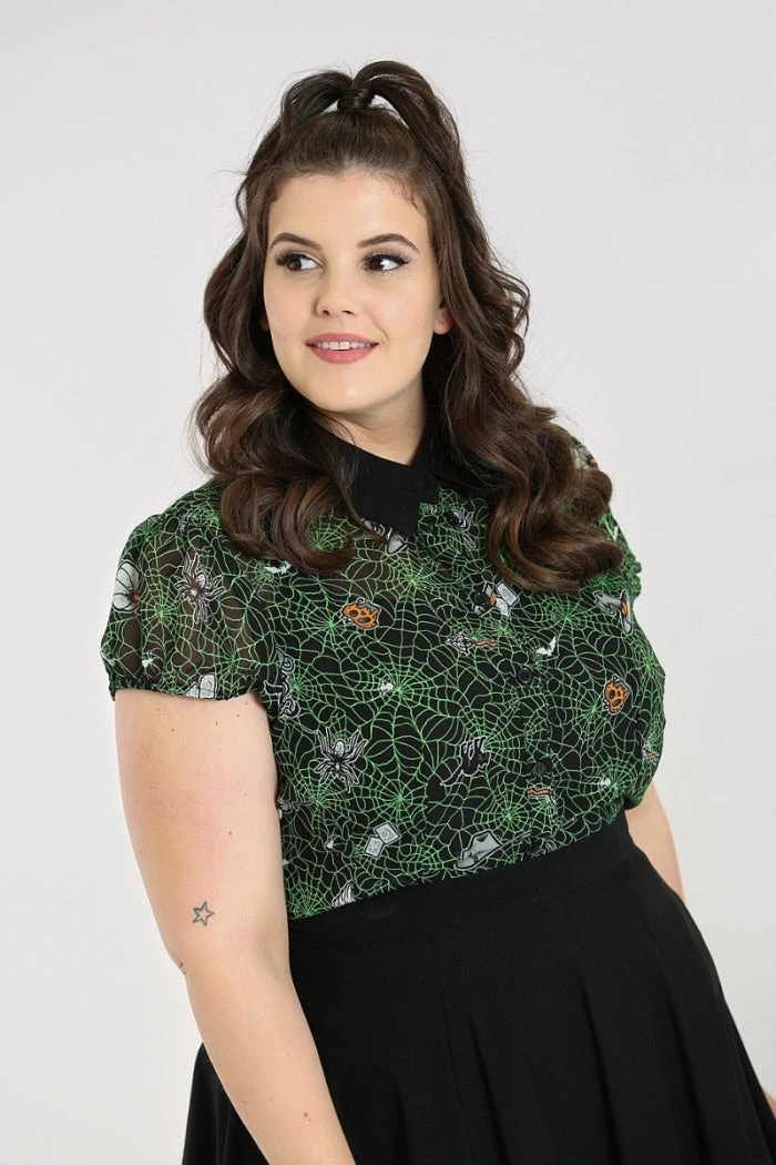 Hell Bunny Hex Sheer Blouse 6 Hell Bunny Hex Sheer Blouse