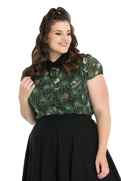 Hell Bunny Hex Sheer Blouse 1 Hell Bunny Hex Sheer Blouse