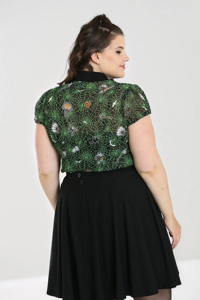 Hell Bunny Hex Sheer Blouse 8 Hell Bunny Hex Sheer Blouse