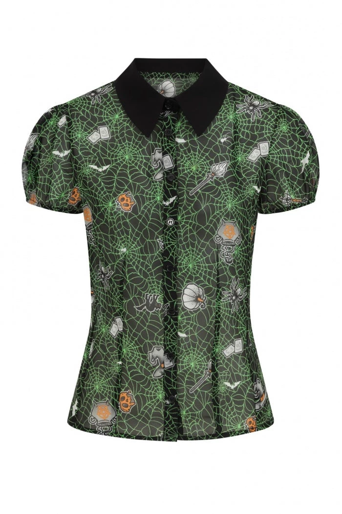 Hell Bunny Hex Sheer Blouse 9 Hell Bunny Hex Sheer Blouse