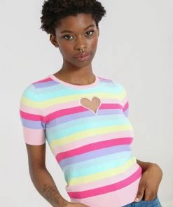Winter Hell Bunny Love Heart Top In Rainbow Colours 11 Winter Hell Bunny Love Heart Top In Rainbow Colours
