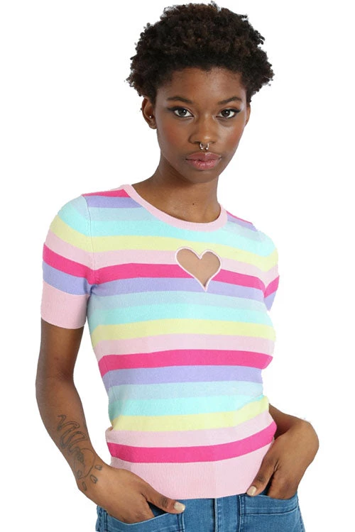 Winter Hell Bunny Love Heart Top In Rainbow Colours 1 Winter Hell Bunny Love Heart Top In Rainbow Colours
