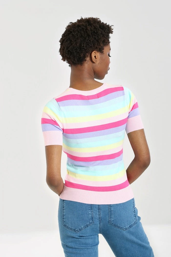 Winter Hell Bunny Love Heart Top In Rainbow Colours 3 Winter Hell Bunny Love Heart Top In Rainbow Colours