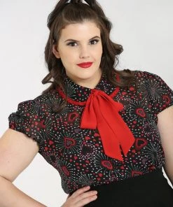 Hell Bunny Perry Blouse Fireworks And Hearts 16 Hell Bunny Perry Blouse Fireworks And Hearts