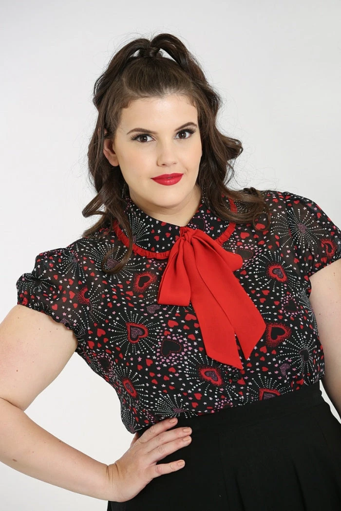 Hell Bunny Perry Blouse Fireworks And Hearts 5 Hell Bunny Perry Blouse Fireworks And Hearts