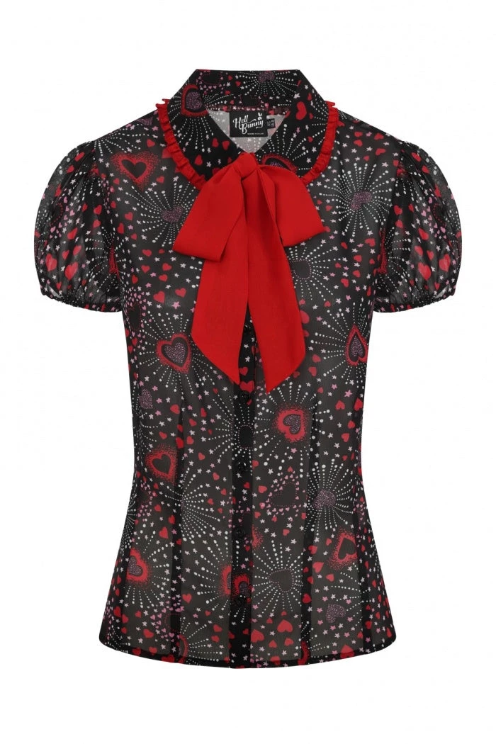 Hell Bunny Perry Blouse Fireworks And Hearts 8 Hell Bunny Perry Blouse Fireworks And Hearts