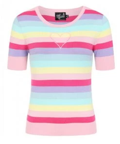 Winter Hell Bunny Love Heart Top In Rainbow Colours 12 Winter Hell Bunny Love Heart Top In Rainbow Colours