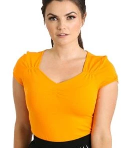 Hell Bunny Mia Top In Orange