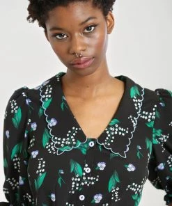 Hell Bunny Good Luck Blouse Black Floral With Statement Collar New Arrivals And Restocks 10 Hell Bunny Good Luck Blouse Black Floral With Statement Collar New Arrivals And Restocks