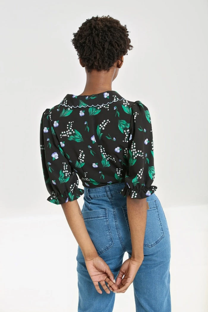 Hell Bunny Good Luck Blouse Black Floral With Statement Collar New Arrivals And Restocks 4 Hell Bunny Good Luck Blouse Black Floral With Statement Collar New Arrivals And Restocks