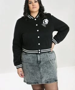 Hell Bunny Samara Varsity Jacket Black And White Ouija Motifs New Arrivals And Restocks