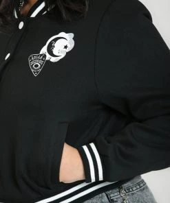 Hell Bunny Samara Varsity Jacket Black And White Ouija Motifs New Arrivals And Restocks