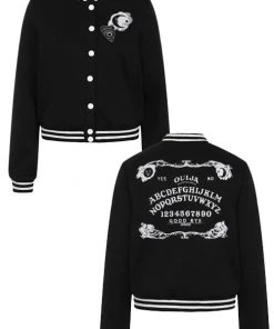 Hell Bunny Samara Varsity Jacket Black And White Ouija Motifs New Arrivals And Restocks