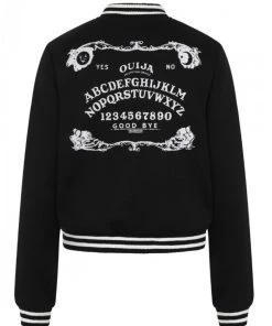 Hell Bunny Samara Varsity Jacket Black And White Ouija Motifs New Arrivals And Restocks