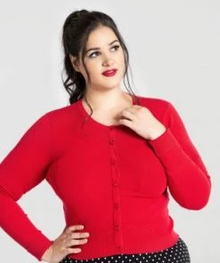 New Arrivals And Restocks Hell Bunny Paloma Cardigan In Red