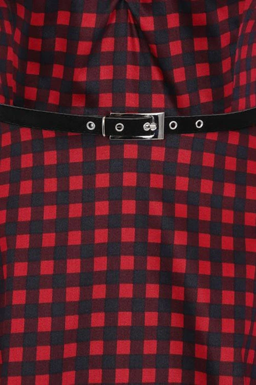 Lady Vintage Isabella Dress In Crimson Gingham 4 Lady Vintage Isabella Dress In Crimson Gingham
