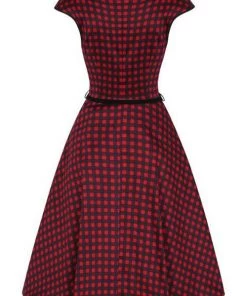 Lady Vintage Isabella Dress In Crimson Gingham 7 Lady Vintage Isabella Dress In Crimson Gingham